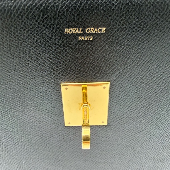 ROYAL GRACE PARIS • Unisex Black Leather Sac à Dépêches 38 • Made in FRANCE - Picture 12 of 16